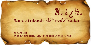 Marczinkech Árvácska névjegykártya